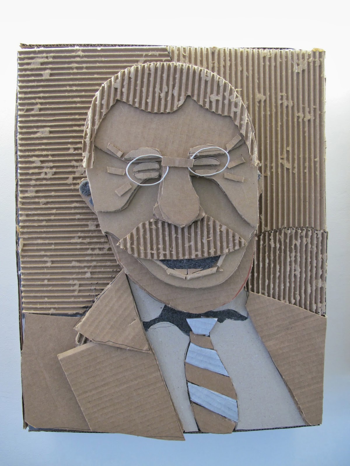 The Visual Arts at Germantown Academy Cardboard Relief Portraits