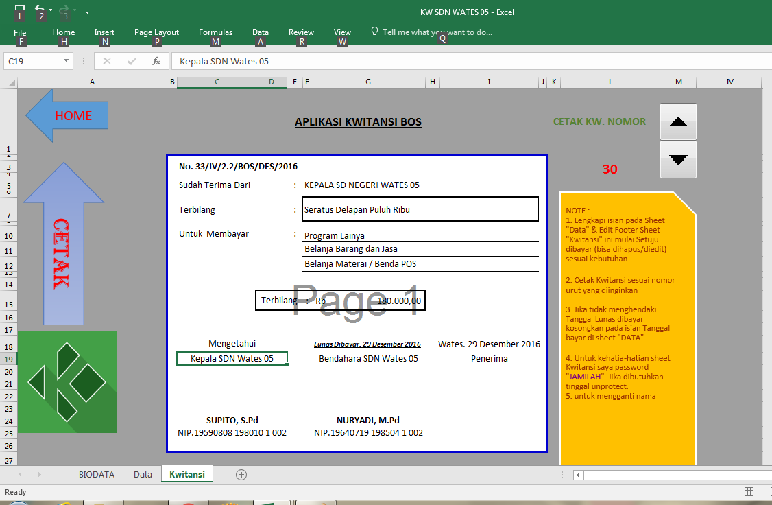 Aplikasi Cetak Kwitansi Bos Sdsmpsma Otomatis Terbaru 2017