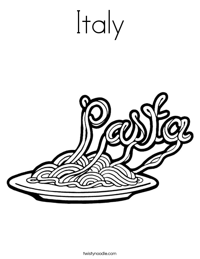 Kids Page Italian Food Colouringpage 2 Coloring Pages