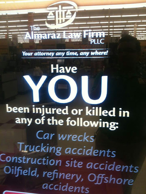 Almaraz Accident Attorney Law Solicitor Sign
