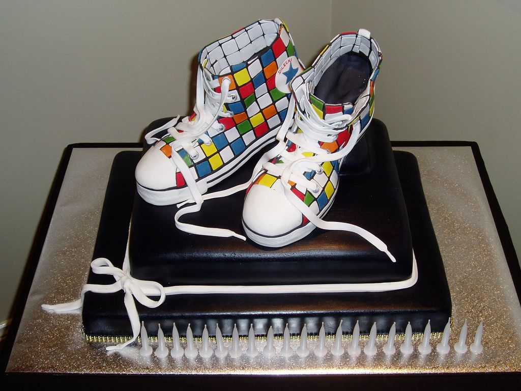 19. 21st B'day Cake - Rubik's Cube Chuck Taylor's (in icing) by Dileeni Wettasinghe