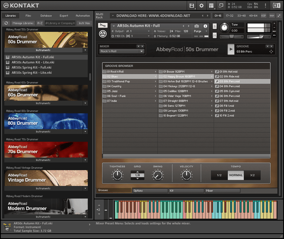 Free download Abbey Road 50s Drummer KONTAKT Library
