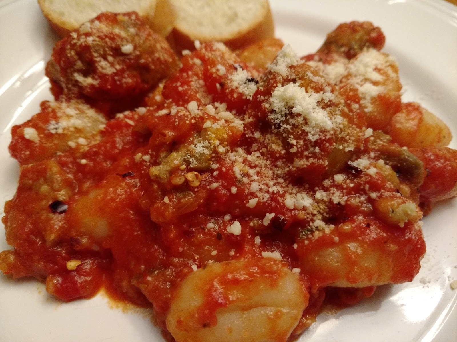 "So what are you making for dinner?" Gnocchi with Eggplant Balls and