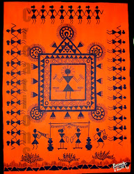 warli tribal india painting paintings indian worli arts madhubani folk traditional essene wall cards fabric creations varli canvas drawings walls