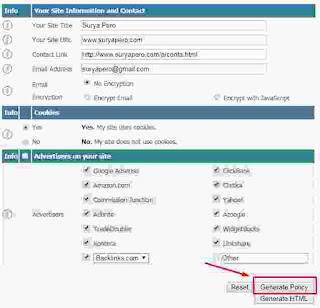 Cara Membuat Laman Privacy Policy