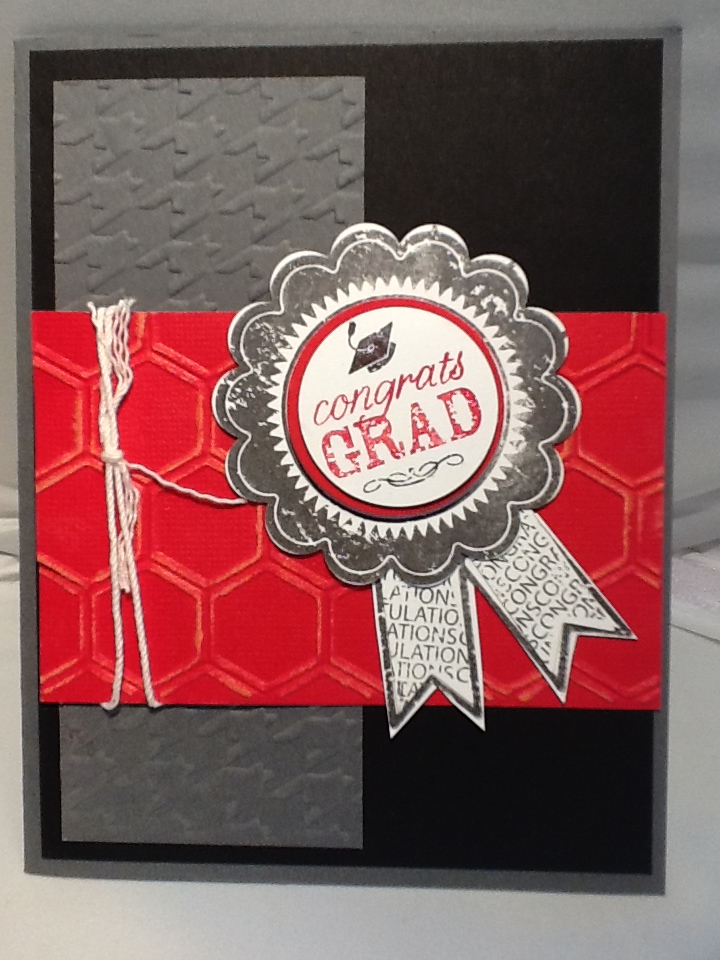 Stampin' Up Blue Ribbon Graduation Card Jan Girl