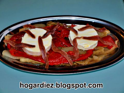 Escalivada con queso de cabra