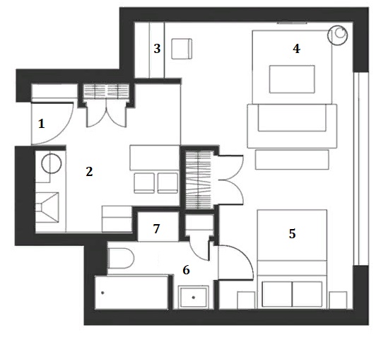 Перепланировка однокомнатной квартиры в панельном доме для сдачи в аренду