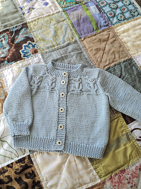 baby owlet sweater and a baby quilt - Knitionary