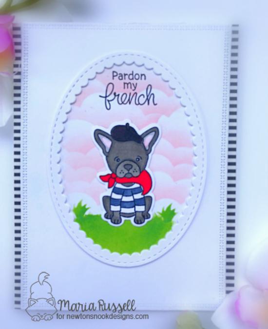 French Bulldog Card by Maria Russell | Fabulous Frenchies Stamp Set by Newton's Nook Designs #newtonsnook #handmade #frenchbulldog