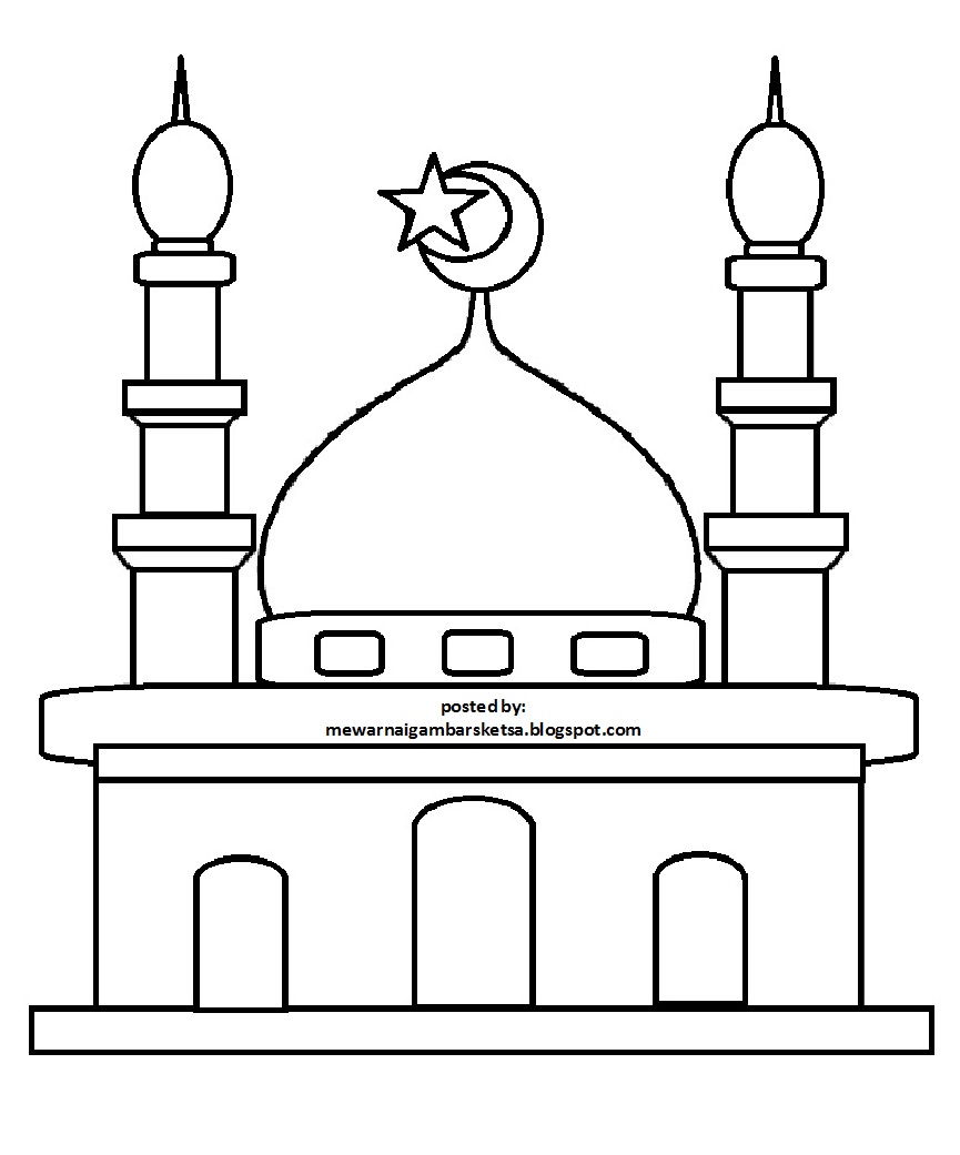 Mewarnai Gambar  Mewarnai Gambar  Sketsa Masjid 31