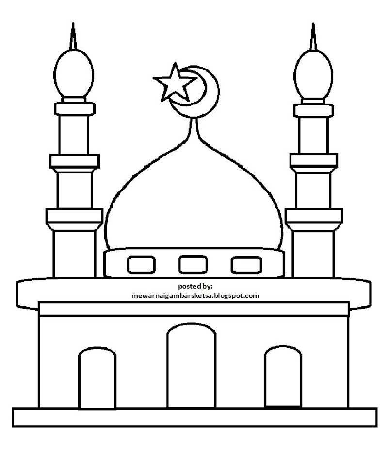 Trend Terpopuler Sketsa Gambar Masjid, Mushola Minimalis