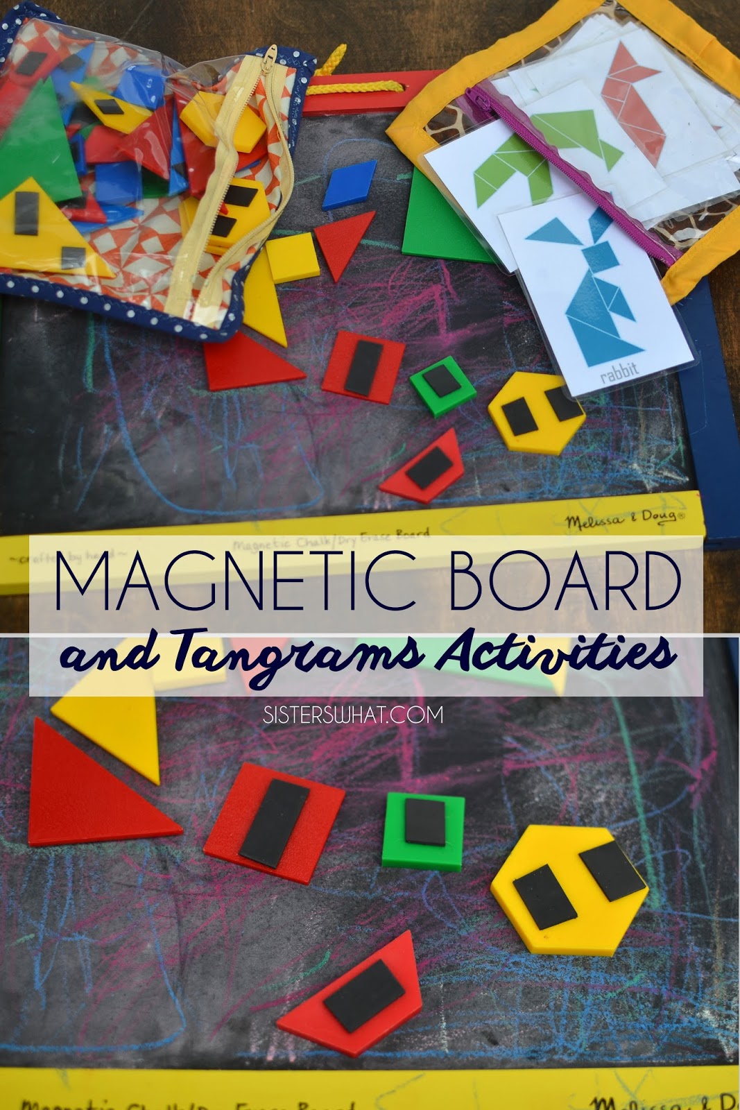 Magnetic Board with Magnetic tangrams perfect for traveling