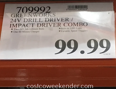 Deal for the GreenWorks Drill Driver/Impact Driver Combo Kit at Costco