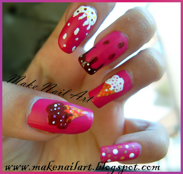 ice cream nail art tutorial