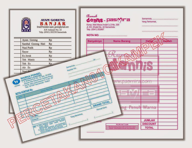 Cetak Nota, Surat Jalan, dan Kwitansi Percetakan