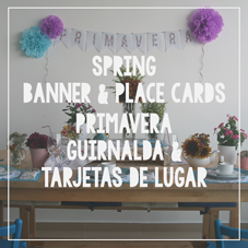 La Lilú: Spring Brunch Flags Banner & Place Cards. free printable, flowers, entertaining, freebie.