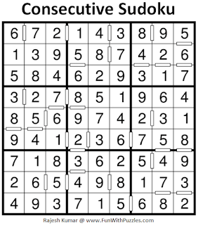 Answer of Consecutive Sudoku Puzzle (Fun With Sudoku #316)