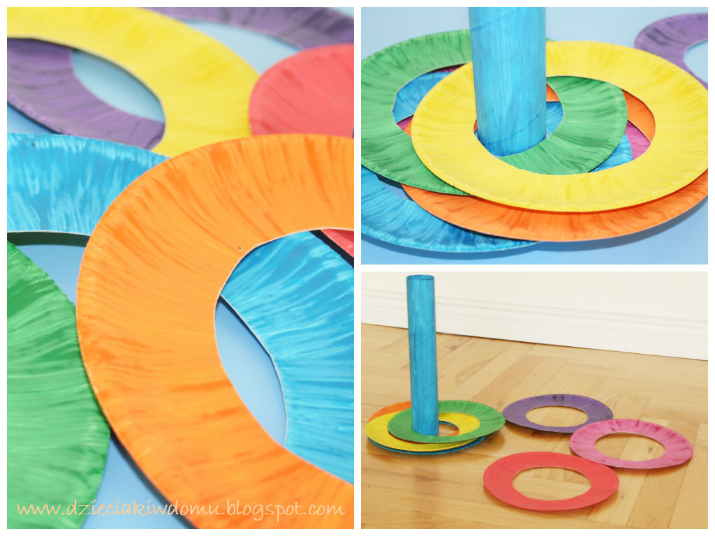 kreatywna gra zręcznościowa dla dzieci z papierowych talerzyków kreatywna gra zręcznościowa dla dzieci z papierowych talerzyków