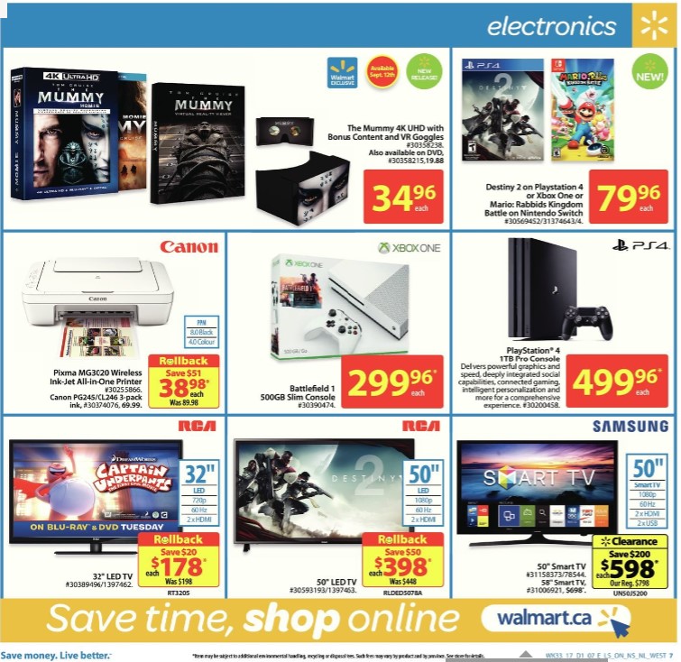 walmart weekly flyer valid thu sep 7 wed sep 13 2017 weekly walamrt flyer