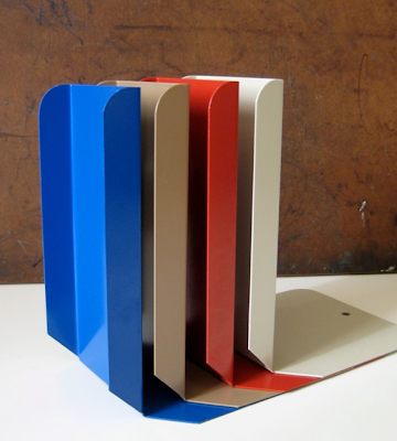 steel bookends in four colors