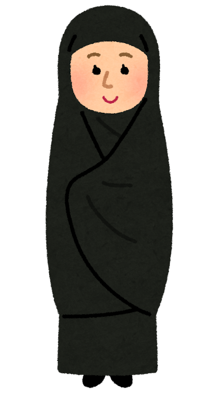 チャドルを着たムスリムの女性のイラスト かわいいフリー素材集 いらすとや