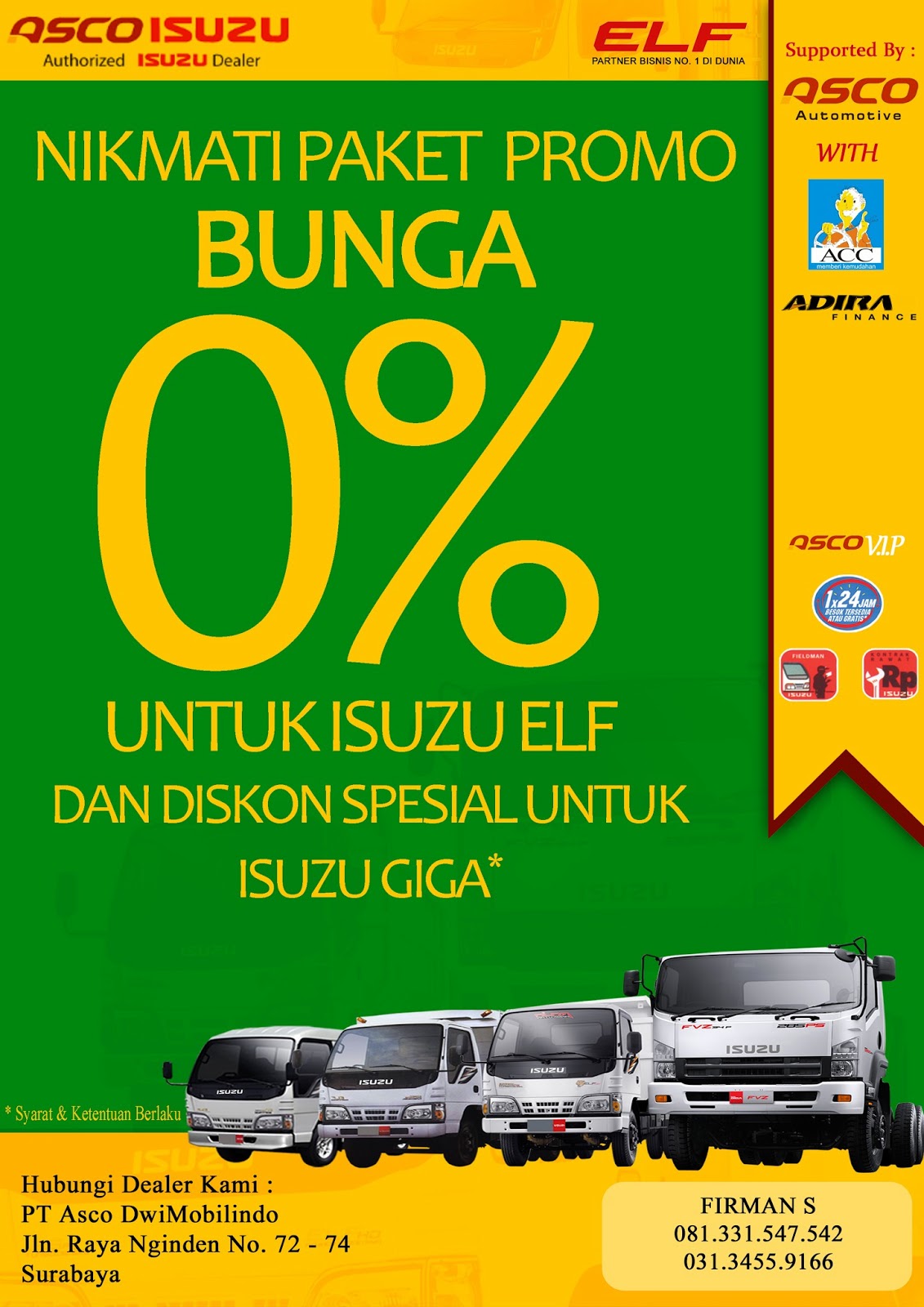 Dijual Kredit Truk  Isuzu ELF  Surabaya Jawa  Timur  2013