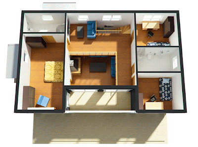 Denah rumah minimalis 3D
