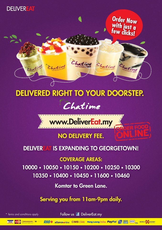 DeliverEat.my FREE Chatime Drinks contest!
