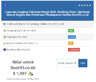 Harga blog root93.co.id 2016