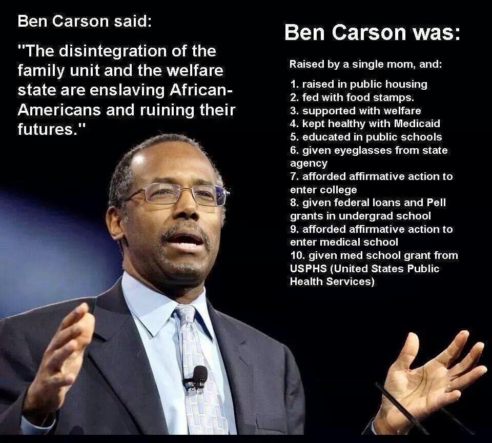 GOP Ben Carson Family Welfare Hypocrite