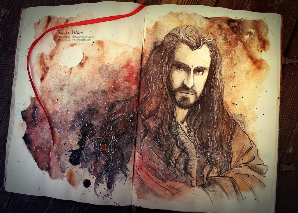 01-Thorin-Kinko-White-The-Hobbit-Watercolors-www-designstack-co