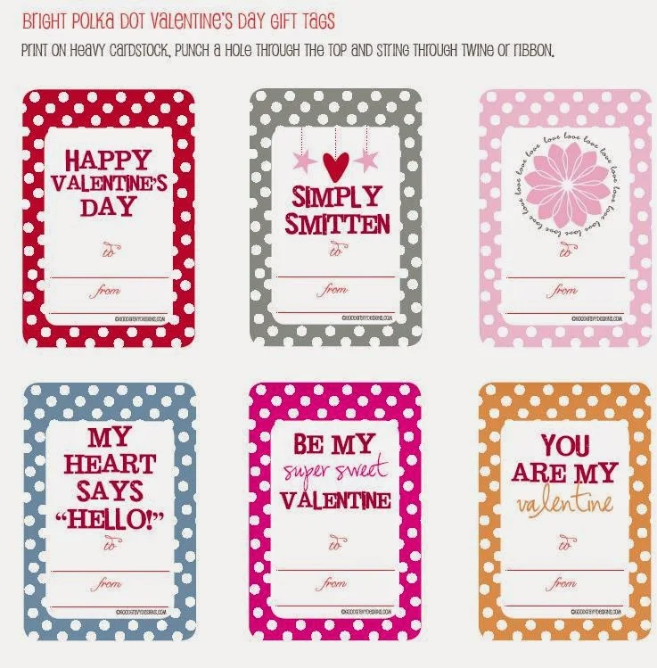 Valentine's Day Free Printable Labels for gifts. Oh My Fiesta! in