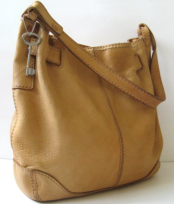 FOSSIL LARGE LEATHER HOBO HANDBAG LARGE CHLOE HOBO