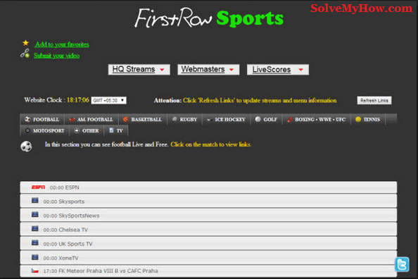 Free Sports Streaming Sites First Row Sports