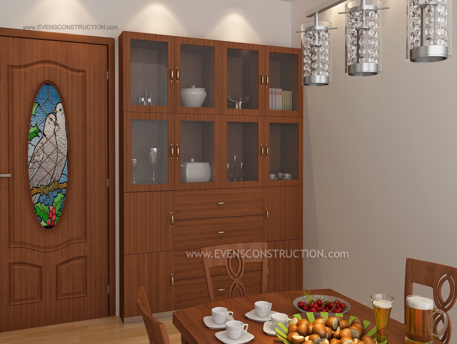 Evens Construction Pvt Ltd Crockery shelf in dining room