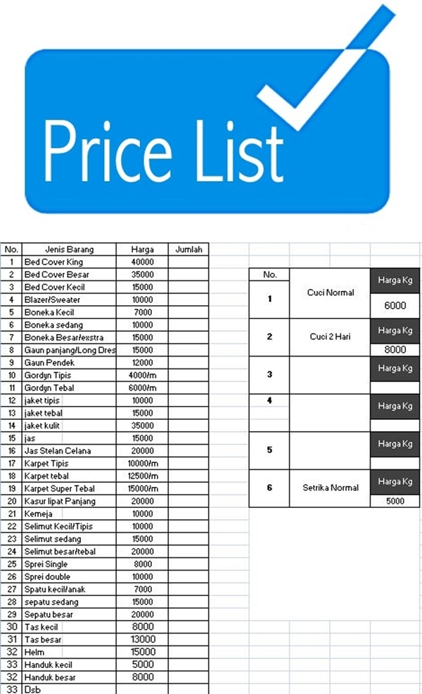10+ Best For Daftar Harga Laundry Kiloan 2019 Bandung