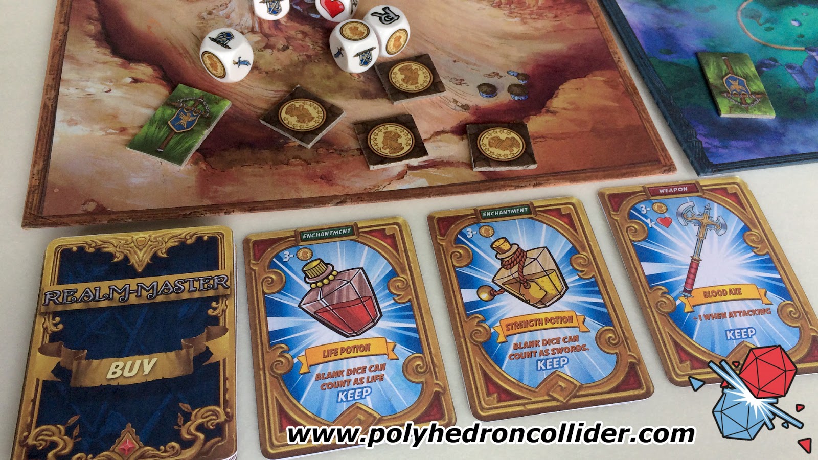 Realm master dice game review power up cards