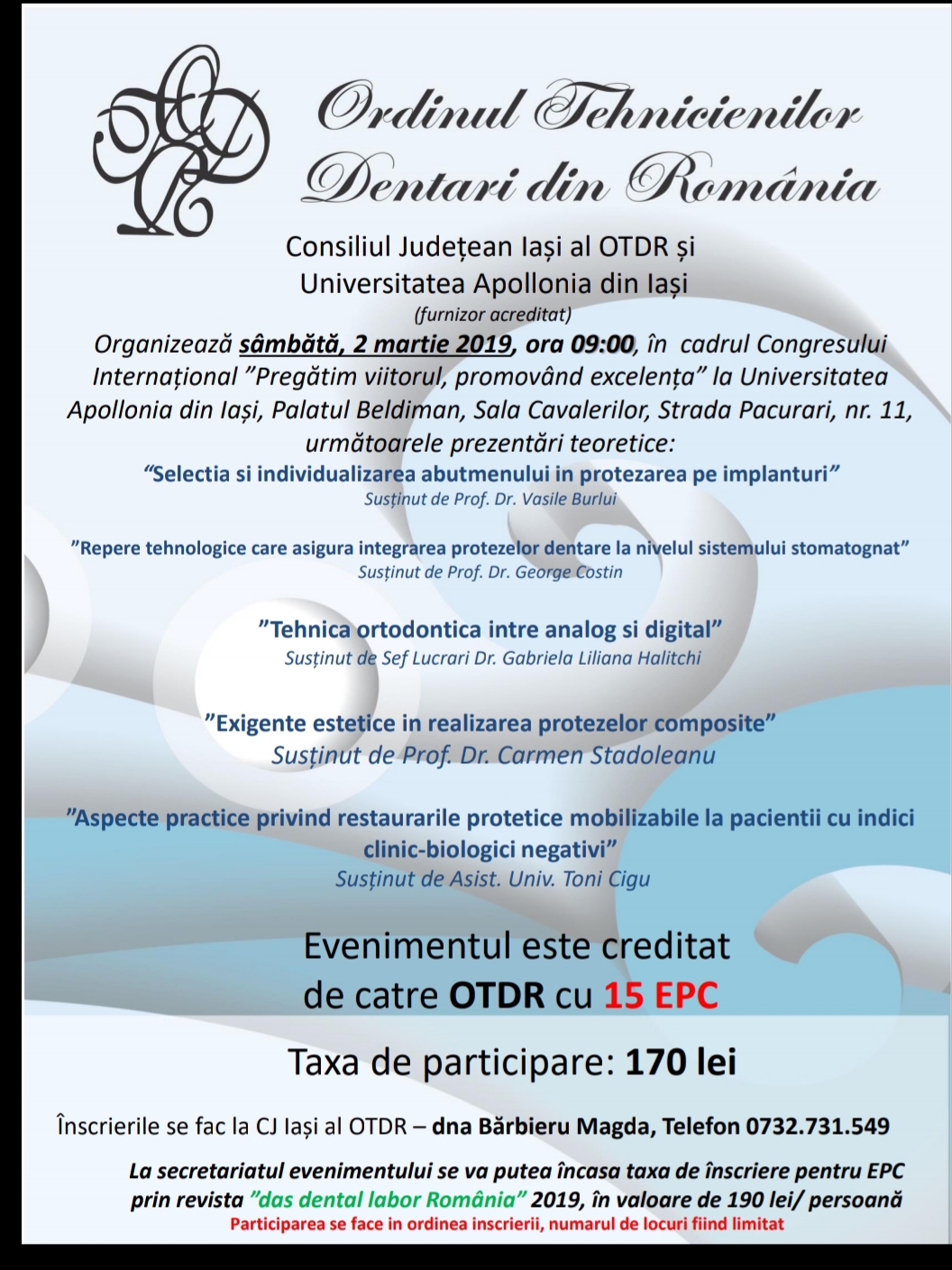 Consiliul Judetean Iasi Curs Universitatea Apollonia 2 Martie 2019