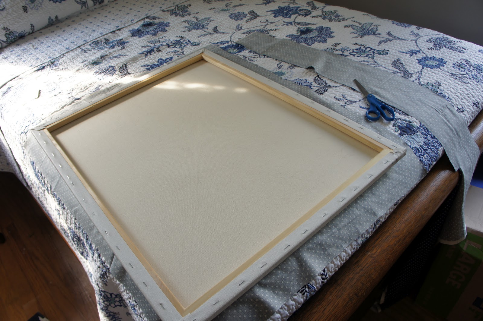 Blue Skies and Apple Pies Craft Quicky Fabric Covered Canvas