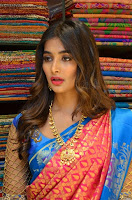 Pooja Hegde in Saree Photos at Anutex Mall Launch TollywoodBlog