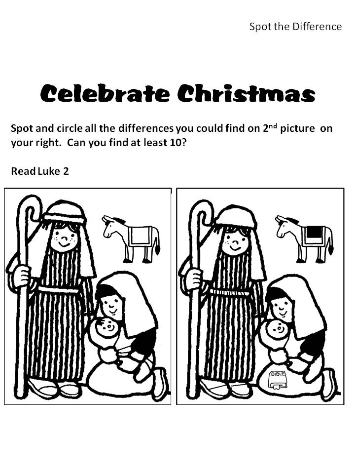 Printable Christmas Spot The Difference