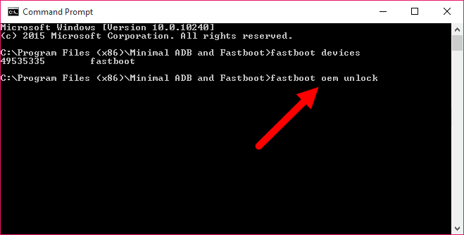 minimal adb fastboot unlock bootloader