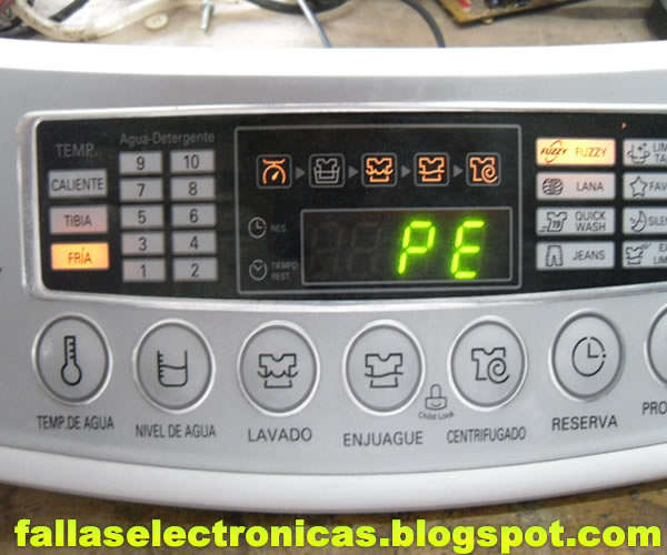 Lavadora LG código error PE
