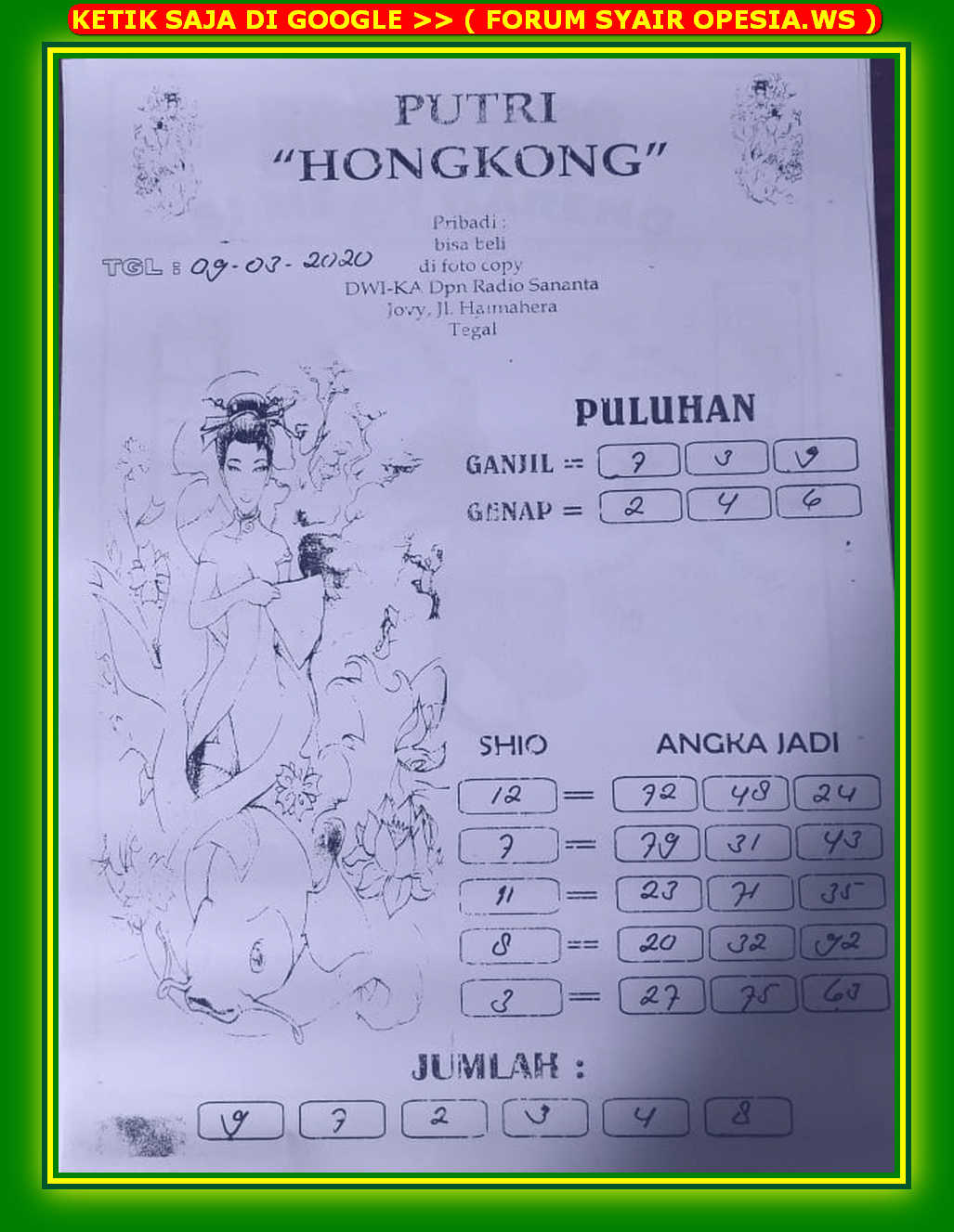 1 New Message Kode Syair Hongkong 9 Maret 2020 Forum Syair Togel Hongkong Singapura Sydney