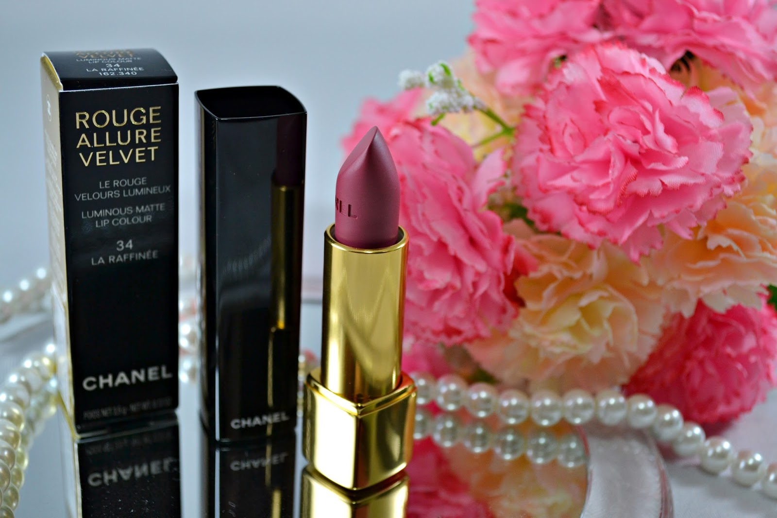 Chanel Rouge Allure Velvet: 34 La Raffinee | All About Beauty 101