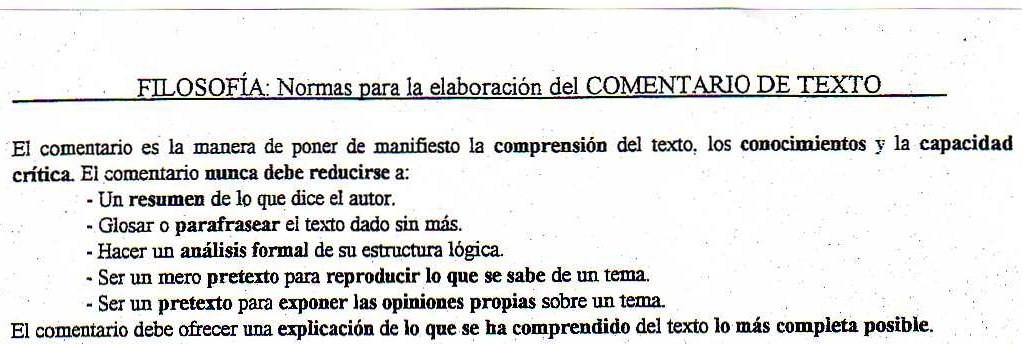COMENTARIO DE TEXTOS DE FILOSOFIA