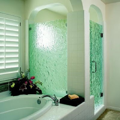 View of Glass Patterns for Shower Doors and Shower Enclosures