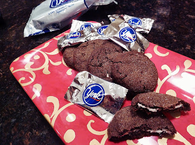 Double Chocolate Cookies with Peppermint Patty Surprise