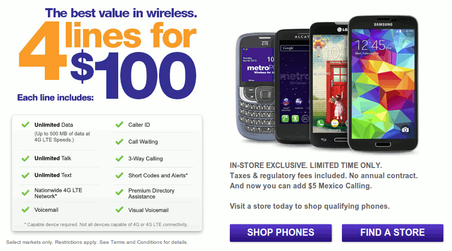 MetroPCS Brings Back 4 Smartphone Lines For 100 Promotion Prepaid 
